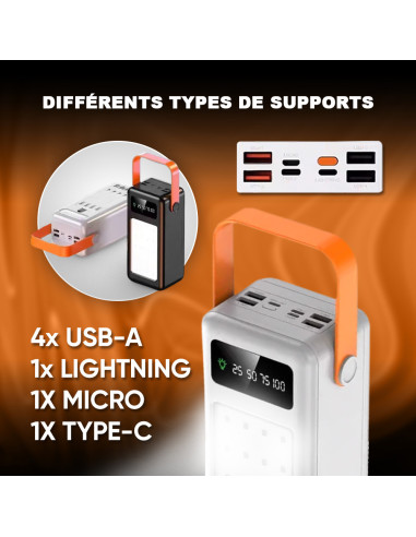 Power Bank 60000mAh avec Lumière d'Urgence,...