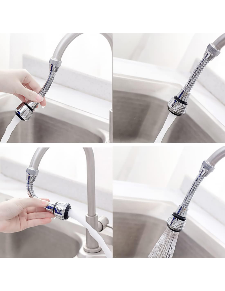 Brise-jet flexible mélangeur robinet de cuisine buse rotative à 360°