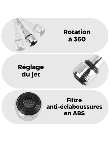 Brise-jet flexible mélangeur robinet de cuisine...