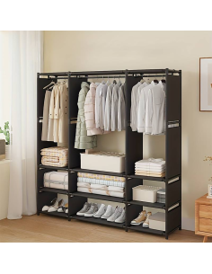 Armoire Garde-robe en Tissu Étagère Camping 9 Étagères... 2