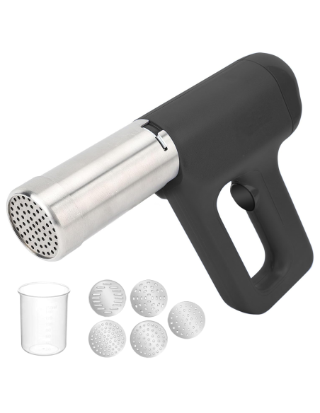 Machine à Pâtes Électrique Portable Sans Fil en Inox avec 5 Moules