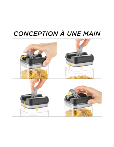 Kit de 7 Contenants Hermétiques pour Aliments, Bocaux pour Pâtes et Biscuits.