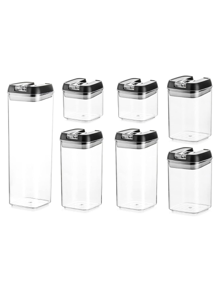 Kit de 7 Contenants Hermétiques pour Aliments, Bocaux pour Pâtes et Biscuits.