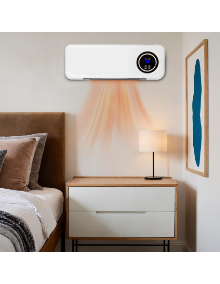 Radiateur soufflant mural 2000W avec télécommande, écran LCD et minuterie
