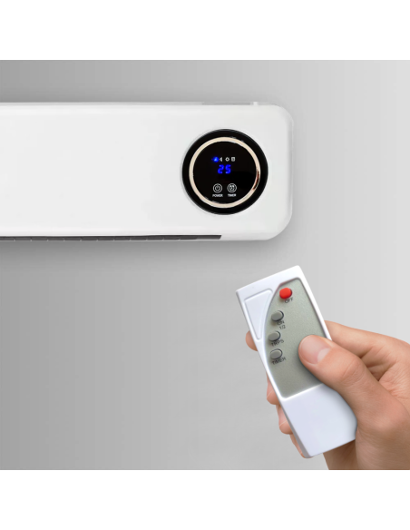 Radiateur soufflant mural 2000W avec télécommande, écran LCD et minuterie