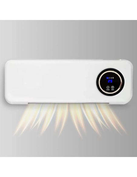 Radiateur soufflant mural 2000W avec télécommande, écran LCD et minuterie