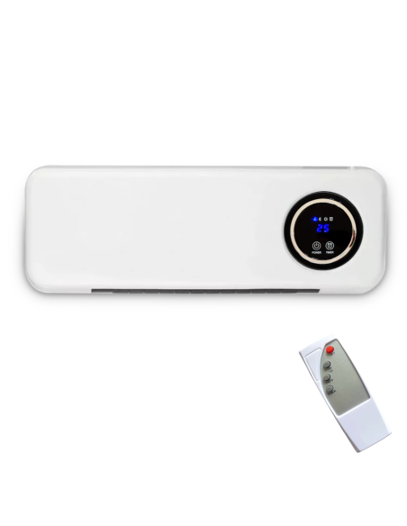 Radiateur soufflant mural 2000W avec télécommande, écran LCD et minuterie