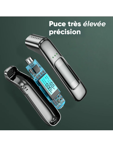 Éthylomètre rechargeable à haute sensibilité...