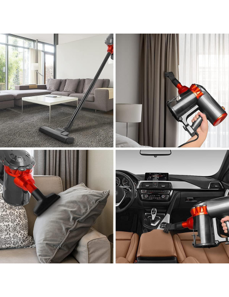 Aspirateur Cyclonique 1000W 3 en 1 Balai Électrique avec Filtre HEPA et Câble