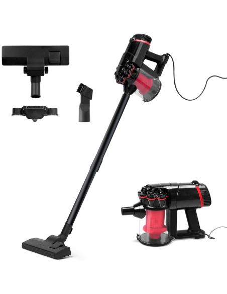 Aspirateur Cyclonique 1000W 3 en 1 Balai Électrique avec Filtre HEPA et Câble