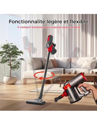 Aspirateur Cyclonique 1000W 3 en 1 Balai...