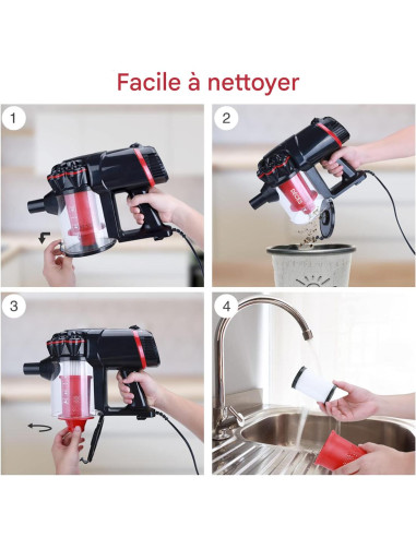 Aspirateur Cyclonique 1000W 3 en 1 Balai...