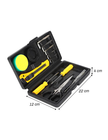 Kit d'outils multifonctions 12 pièces, mini valise portable, outils manuels