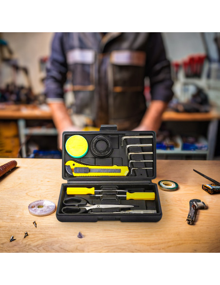 Kit d'outils multifonctions 12 pièces, mini valise portable, outils manuels