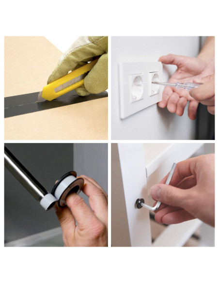 Kit d'outils multifonctions 12 pièces, mini valise portable, outils manuels