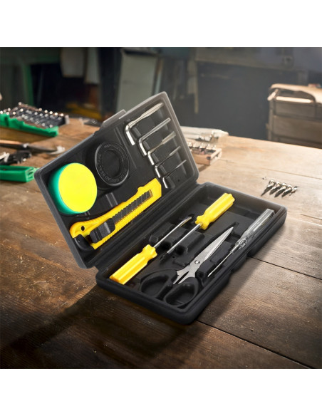 Kit d'outils multifonctions 12 pièces, mini valise portable, outils manuels