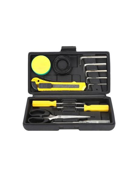 Kit d'outils multifonctions 12 pièces, mini valise portable, outils manuels
