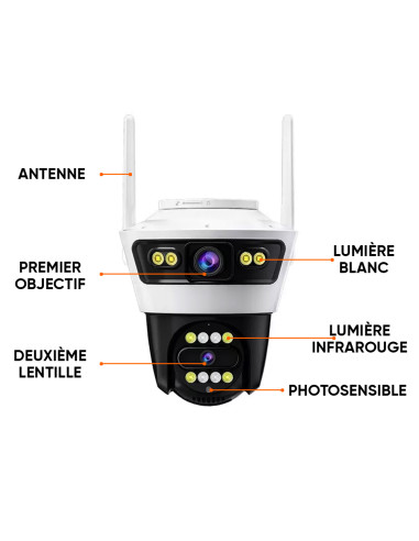 Caméra Wi-Fi de vidéosurveillance contrôle à...