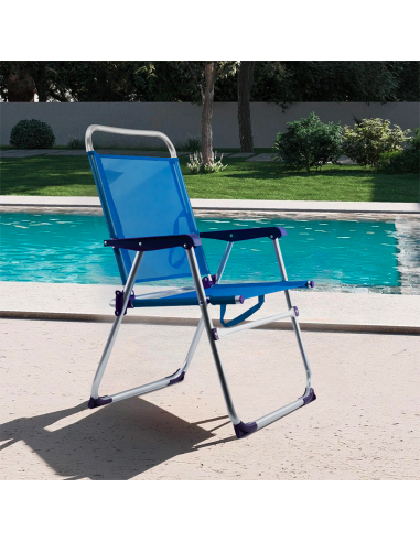 Chaise Longue de Plage en Textilène et...