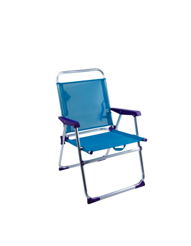 Chaise Longue de Plage en Textilène et Aluminium Transat Relax Repliable