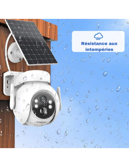 Caméra de vidéosurveillance Recharge Solaire Wi-Fi Détection et Contrôle via APP