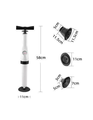 Déboucheur de lavabo Manomètre de pression...