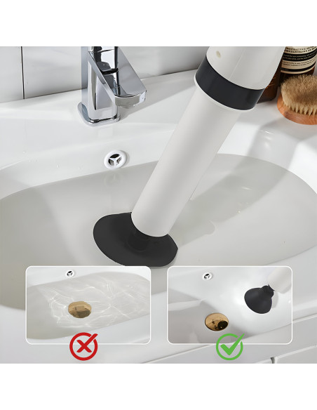 Déboucheur de lavabo Manomètre de pression Piston gonfleur évacuation WC lavabo