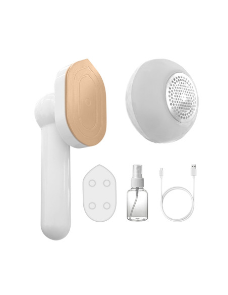 Mini fer à repasser rechargeable 2 en 1 avec brosse à peluches de voyage