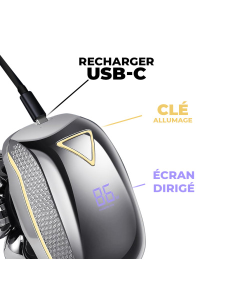 Rasoir Électrique Homme 5 en 1 Étanche, Rechargeable, Tondeuse Barbe & Cheveux