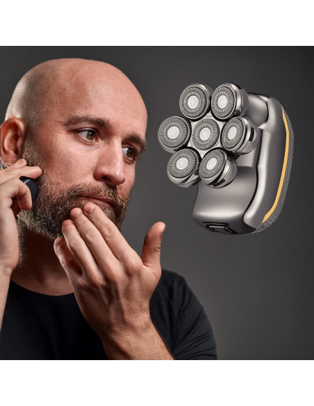 Rasoir Électrique Homme 5 en 1 Étanche, Rechargeable, Tondeuse Barbe & Cheveux