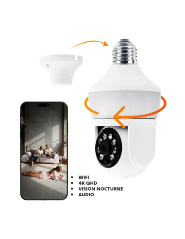 Caméra Ampoule à Douille E27 360° Wi-Fi Vision...