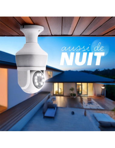 Caméra Ampoule à Douille E27 360° Wi-Fi Vision...