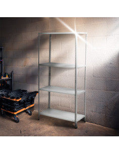 Étagère 4 niveaux Métal BLANC, étagères MDF Modulaires,... 2