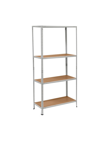 Étagère 4 Niveaux Métal MDF 145x75x30 Capacité...