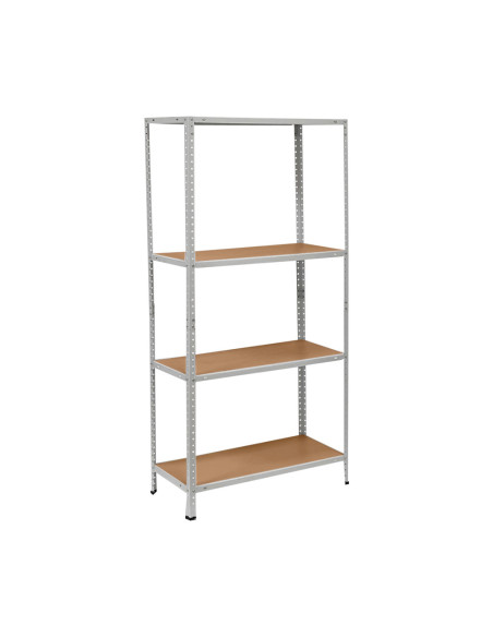 Étagère 4 Niveaux Métal MDF 145x75x30 Capacité 160Kg Modulaire
