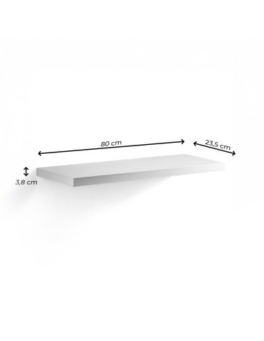 Étagère murale porte-objets 80x23,5x3,8 MDF,...