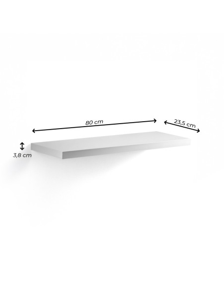 Étagère murale porte-objets 80x23,5x3,8 MDF, design encastré multifonction