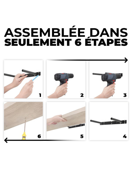 Étagère murale porte-objets 80x23,5x3,8 MDF, design encastré multifonction