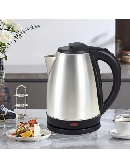 Bouilloire Électrique 1500W – Capacité 1,8 L en Acier avec Base Pivotante