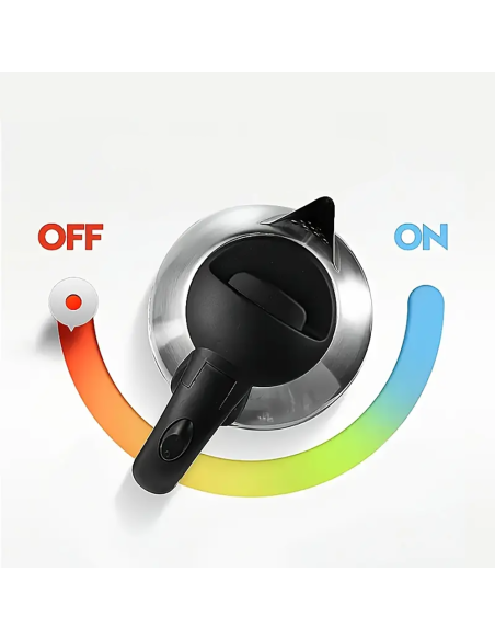 Bouilloire Électrique 1500W – Capacité 1,8 L en Acier avec Base Pivotante