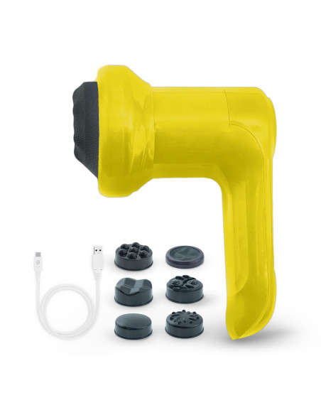 Masseur Corporel Électrique Rechargeable avec 4 Têtes et Vibration Réglable