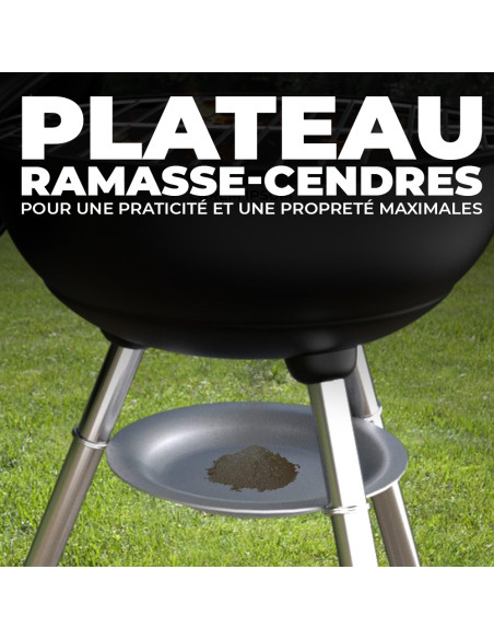 Barbecue Rond Enrico Coveri BBQ Charbon Couvercle Structure en Métal