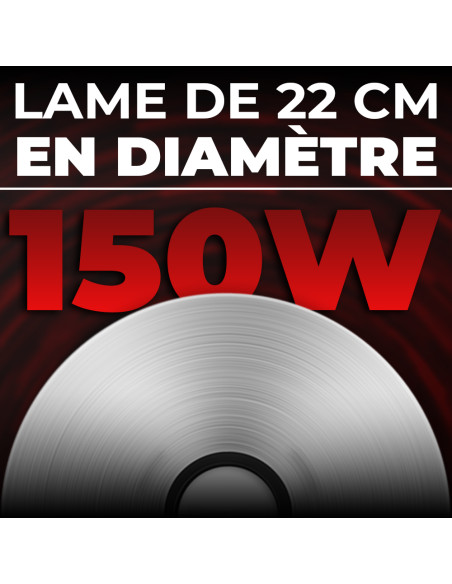 Trancheuse Électrique Erice 150W Épaisseur Réglable Lame en Acier 22cm