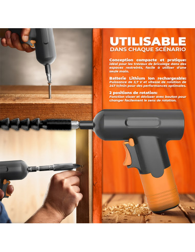 Mini Perceuse Visseuse Rechargeable 3,7V avec...