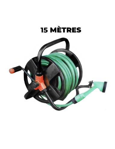 Enrouleur de Tuyau d'Arrosage Manuel 15m avec...