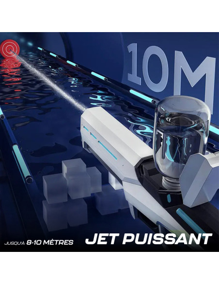 Pistolet à eau électrique automatique, batterie rechargeable, portée 10m