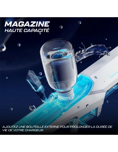 Pistolet à eau électrique automatique, batterie rechargeable, portée 10m