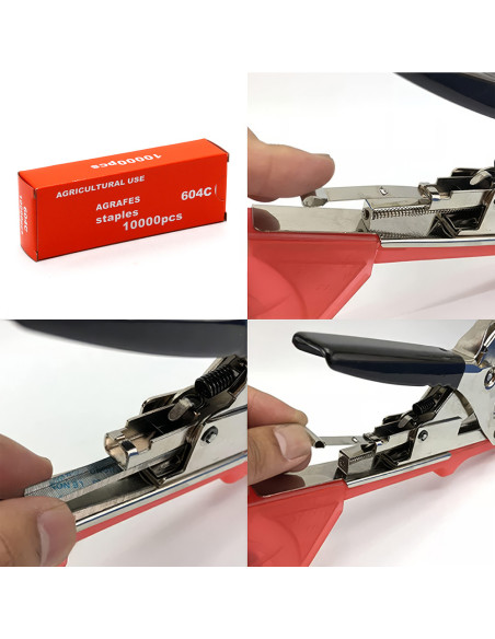 20 rouleaux de ruban + 10 000 agrafes pour pince lieuse manuelle plantes.