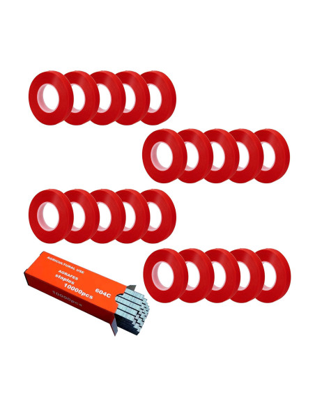 20 rouleaux de ruban + 10 000 agrafes pour pince lieuse manuelle plantes.