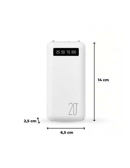 Power Bank 20000mAh Chargeur Rapide Portable avec 4 Câbles USB Inclus